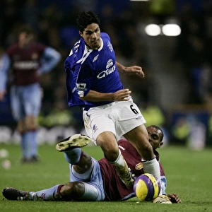 Mikel Arteta in Action: Everton vs. Aston Villa, FA Barclays Premiership, Goodison Park, November 2006