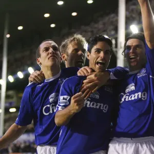 Mikel Arteta's Historic First Goal: Everton vs. Bolton Wanderers, 06/07 FA Barclays Premiership - The Triumphant Moment with Nuno Valente and Leon Osman Mikel Arteta's Historic First Goal: Everton vs. Bolton Wanderers, 06/07 FA Barclays Premiership - The Triumphant Moment with Nuno Valente and Leon Osman