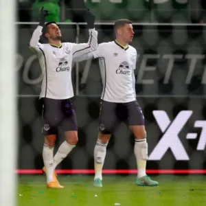 Mirallas and Barkley: Everton's Europa League Celebration after Scoring Second Goal vs. VfL Wolfsburg