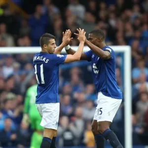 Mirallas and Distin Print - Everton Premier League Goal Celebration Mirallas and Distin Print - Everton Premier League Goal Celebration