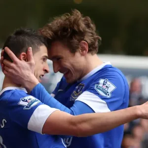 Mirallas and Jelavic Celebrate Everton's Second Goal vs. Tottenham in Premier League (PA Image) Mirallas and Jelavic Celebrate Everton's Second Goal vs. Tottenham in Premier League (PA Image)