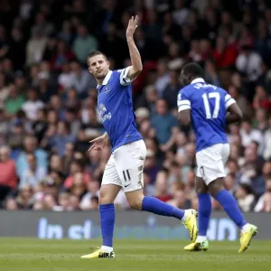 Print of Kevin Mirallas scoring Everton's second goal Print of Kevin Mirallas scoring Everton's second goal