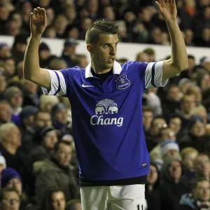 Mirallas Signals for Corner Amidst Everton's Celebrations: Everton 4-1 Fulham (December 14, 2013, Barclays Premier League) Mirallas Signals for Corner Amidst Everton's Celebrations: Everton 4-1 Fulham (December 14, 2013, Barclays Premier League)