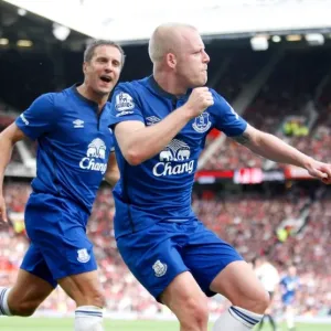 Naismith and Jagielka: Unforgettable Equalizer Celebration at Old Trafford (Manchester United vs. Everton, Premier League) Naismith and Jagielka: Unforgettable Equalizer Celebration at Old Trafford (Manchester United vs. Everton, Premier League)