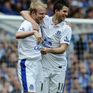 Print of Naismith and Mirallas Celebrating Everton's Goal Print of Naismith and Mirallas Celebrating Everton's Goal