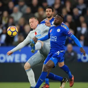 Ndidi vs Rooney: Intense Battle for Ball at Leicester City vs Everton, Premier League, King Power Stadium Ndidi vs Rooney: Intense Battle for Ball at Leicester City vs Everton, Premier League, King Power Stadium