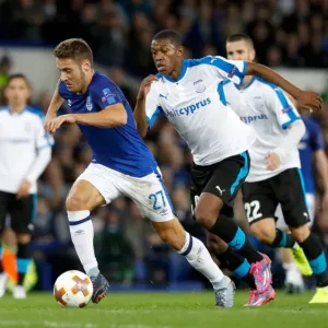 Nikola Vlasic Scores Everton's Second Goal in UEFA Europa League Group E Match against Apollon Limassol at Goodison Park