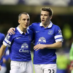Osman and Coleman's Jubilant Moment: Everton's Opening Goal vs. Fulham (4-1, Goodison Park, 14-12-2013) Osman and Coleman's Jubilant Moment: Everton's Opening Goal vs. Fulham (4-1, Goodison Park, 14-12-2013)