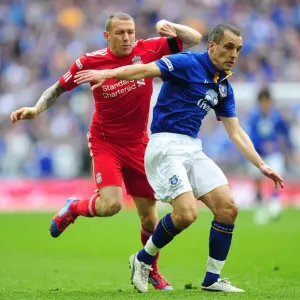 Print of Osman vs Bellamy at Wembley Stadium Print of Osman vs Bellamy at Wembley Stadium