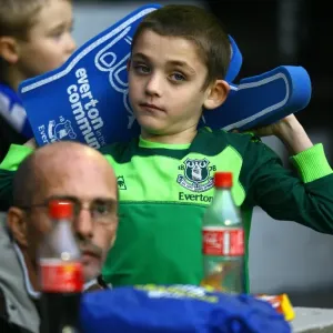 A Passionate Everton Fan's Roar at Goodison Park during Everton vs Stoke City, Barclays Premier League (30 October 2010)