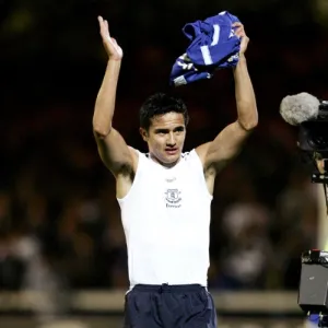 Peterborough United v Everton Tim Cahill applauds the travelling fans at the end of the match