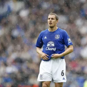 Phil Jagielka at Goodison Park: Everton vs Manchester United - Barclays Premier League (September 11, 2010) Phil Jagielka at Goodison Park: Everton vs Manchester United - Barclays Premier League (September 11, 2010)