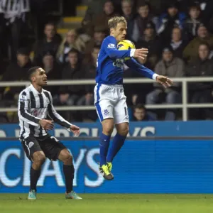 Phil Neville Fends Off Sylvain Marveaux: Everton's Narrow Victory at Newcastle United (Barclays Premier League, St. James Park, 02-01-2013) Phil Neville Fends Off Sylvain Marveaux: Everton's Narrow Victory at Newcastle United (Barclays Premier League, St. James Park, 02-01-2013)