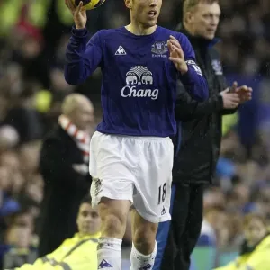 Phil Neville at Goodison Park: Everton vs Blackpool - Barclays Premier League (5 February 2011) Phil Neville at Goodison Park: Everton vs Blackpool - Barclays Premier League (5 February 2011)