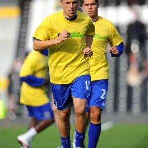 Phil Neville Leads Everton at Craven Cottage: Barclays Premier League Match against Fulham (23 October 2011)