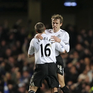 Phil Neville and Phil Jagielka: Everton's Unforgettable Goal Celebration in Carling Cup Semi-Final vs Chelsea (8/1/08)