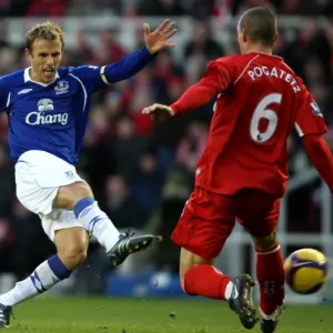 Phil Neville vs Emanuel Pogatetz: A Premier League Showdown at Riverside Stadium (08/09) Phil Neville vs Emanuel Pogatetz: A Premier League Showdown at Riverside Stadium (08/09)