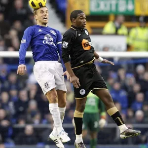 Phil Neville Wins Aerial Duel: Everton's Victory Over Wigan Athletic (11 December 2010, Goodison Park)