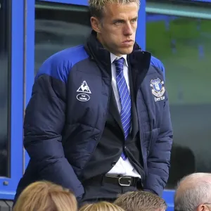 Phil Neville Print - Everton vs Manchester United at Goodison Park