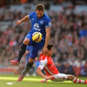Premier League: Jagielka Tackles Sanchez in Intense Arsenal vs. Everton Clash