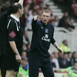 The Riverside Stadium - Everton manager David Moyes argues with linesman decision The Riverside Stadium - Everton manager David Moyes argues with linesman decision