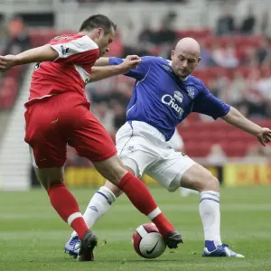 The Riverside Stadium - Lee Carsley of Everton in action with Mark Viduka of Middlesbrough The Riverside Stadium - Lee Carsley of Everton in action with Mark Viduka of Middlesbrough