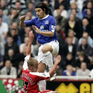 The Riverside Stadium - Nuno Valente of Everton in action with Lee Cattermole of Middlesbrough