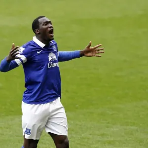 Romelu Lukaku's Double Strike: Everton's Triumph Over Arsenal (3-0), Barclays Premier League (06-04-2014, Goodison Park) Romelu Lukaku's Double Strike: Everton's Triumph Over Arsenal (3-0), Barclays Premier League (06-04-2014, Goodison Park)