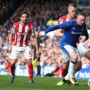Rooney vs Shawcross and Allen: Intense Battle at Goodison Park - Everton vs Stoke City, Premier League 2017-18