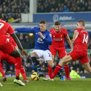 Ross Barkley in Action: Everton vs Liverpool at Goodison Park - Premier League Showdown Ross Barkley in Action: Everton vs Liverpool at Goodison Park - Premier League Showdown