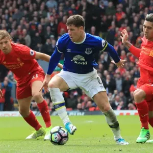 Ross Barkley Clashes with Lucas Leiva and Roberto Firmino in Intense Liverpool vs. Everton Premier League Showdown (Anfield) Ross Barkley Clashes with Lucas Leiva and Roberto Firmino in Intense Liverpool vs. Everton Premier League Showdown (Anfield)