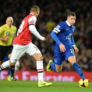 Ross Barkley's Determined Advance: Arsenal vs. Everton, 1-1 Stalemate at Emirates Stadium (December 8, 2013)