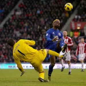 Saha Fouled by Begovic: Stoke City vs. Everton, Premier League (1st January 2011) Saha Fouled by Begovic: Stoke City vs. Everton, Premier League (1st January 2011)