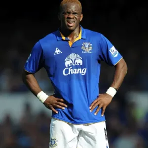Saha's Determined Showdown: Everton vs Liverpool Rivalry at Goodison Park (October 2011, Barclays Premier League) Saha's Determined Showdown: Everton vs Liverpool Rivalry at Goodison Park (October 2011, Barclays Premier League)