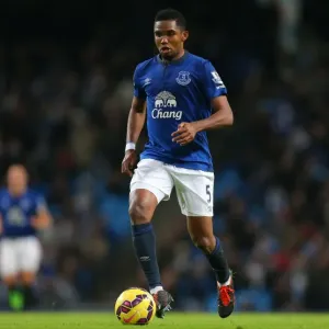 Samuel Eto'o at Etihad Stadium: Manchester City vs. Everton - Barclays Premier League