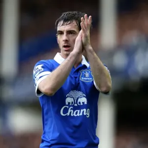Scoreless Battle at Goodison Park: Everton vs. Tottenham Hotspur - Leighton Baines Determined Defence Scoreless Battle at Goodison Park: Everton vs. Tottenham Hotspur - Leighton Baines Determined Defence