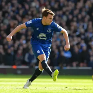 Seamus Coleman in Action: Arsenal vs. Everton, Premier League - Emirates Stadium