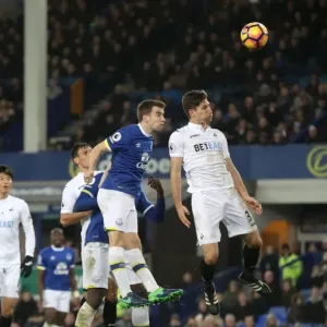 Seamus Coleman Scores the Opener: Everton vs Swansea City at Goodison Park, Premier League Seamus Coleman Scores the Opener: Everton vs Swansea City at Goodison Park, Premier League