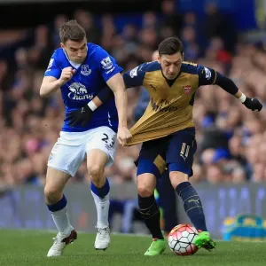 Seamus Coleman vs Mesut Ozil: Intense Rivalry at Goodison Park - Everton vs Arsenal, Barclays Premier League Seamus Coleman vs Mesut Ozil: Intense Rivalry at Goodison Park - Everton vs Arsenal, Barclays Premier League