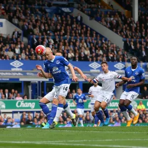Print of Steven Naismith scoring at Goodison Park Print of Steven Naismith scoring at Goodison Park