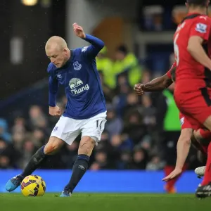 Steven Naismith Strikes First: Everton vs Leicester City, Barclays Premier League, Goodison Park Steven Naismith Strikes First: Everton vs Leicester City, Barclays Premier League, Goodison Park