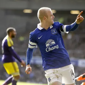 Print of Steven Naismith's Goal Celebration: Everton FA Cup Victory Print of Steven Naismith's Goal Celebration: Everton FA Cup Victory