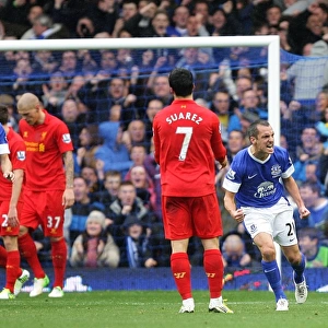 Suarez's Disappointment: Osman's Goal Denies Liverpool at Goodison Park (Everton 2-2 Liverpool, 2012)