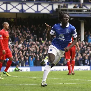 Print of Romelu Lukaku's Hat-Trick at Goodison Park Print of Romelu Lukaku's Hat-Trick at Goodison Park