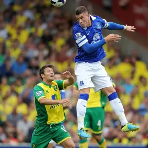 Print of Thrilling Draw at Carrow Road: Ross Barkley Header Print of Thrilling Draw at Carrow Road: Ross Barkley Header