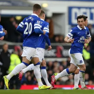 Thrilling Victory: Leighton Baines Scores the Game-Winning Goal for Everton Against Swansea City (22-03-2014, Goodison Park) Thrilling Victory: Leighton Baines Scores the Game-Winning Goal for Everton Against Swansea City (22-03-2014, Goodison Park)
