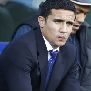 Tim Cahill Contemplates Everton's FA Cup Victory Over Blackpool at Goodison Park (February 18, 2012) Tim Cahill Contemplates Everton's FA Cup Victory Over Blackpool at Goodison Park (February 18, 2012)