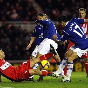 Tim Cahill Scores First Goal for Everton against Middlesbrough, Barclays Premier League, 2008