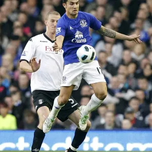 Tim Cahill Shields Ball from Hangeland: Everton's Defensive Masterclass vs. Fulham (19 March 2011, Goodison Park) Tim Cahill Shields Ball from Hangeland: Everton's Defensive Masterclass vs. Fulham (19 March 2011, Goodison Park)
