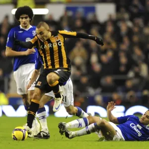 Tim Cahill vs Craig Fagan: Clash between Everton's Cahill and Hull City's Fagan in the 2009 Barclays Premier League Tim Cahill vs Craig Fagan: Clash between Everton's Cahill and Hull City's Fagan in the 2009 Barclays Premier League